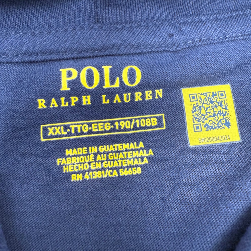 Polo Ralph Lauren Mens XXL Navy Blue Long Sleeve Hooded T-Shirt Red Pony NEW - Picture 2 of 7